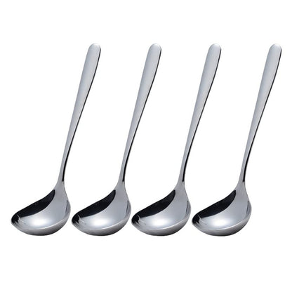 Wenkoni Small Ladles,Sauce,Gravy Soup Spoons Ladles,4 Pack SUS 304 Non-magnetic Stainless Steel 8'' (Color:Silver).