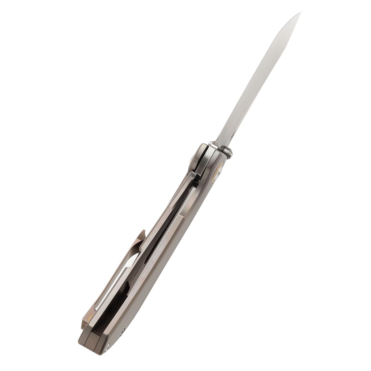 KANSEPT Tipper Pocket Folding Knife, 3.38" Satin Cpm S35vn Steel Blade, Bronze Anodized Titanium Handle with Thumb Stud, Frame Lock, Sharp Knives Gift for Men Women Camping Survival Hiking K1079A2