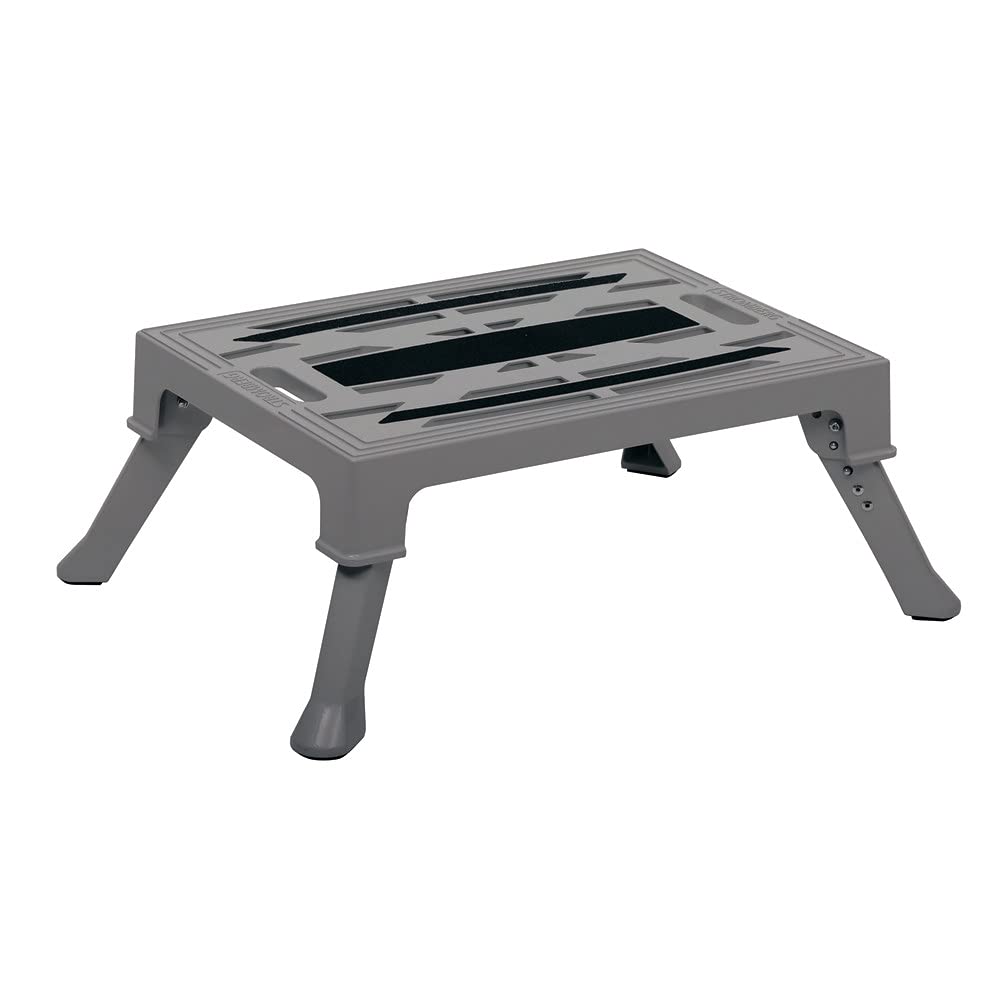 Stromberg Carlson 19″ x 14″ Adjustable RV Platform Step, Lightweight Rust-Resistant Cast Aluminum, Portable Step Stool for Campers, 3-1/8″ and 8-1/8″ Height, 1000 lbs Capacity, Rubber Feet