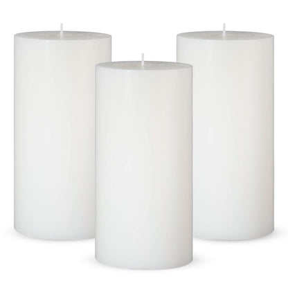 3 Packs Dripless 2.8x6 Inch White Pillar Candles, Unscented Large Wax Cylinder Column Candles for Power Outages Emergency Party Backyard Gathering - 70 Hour Burn Time