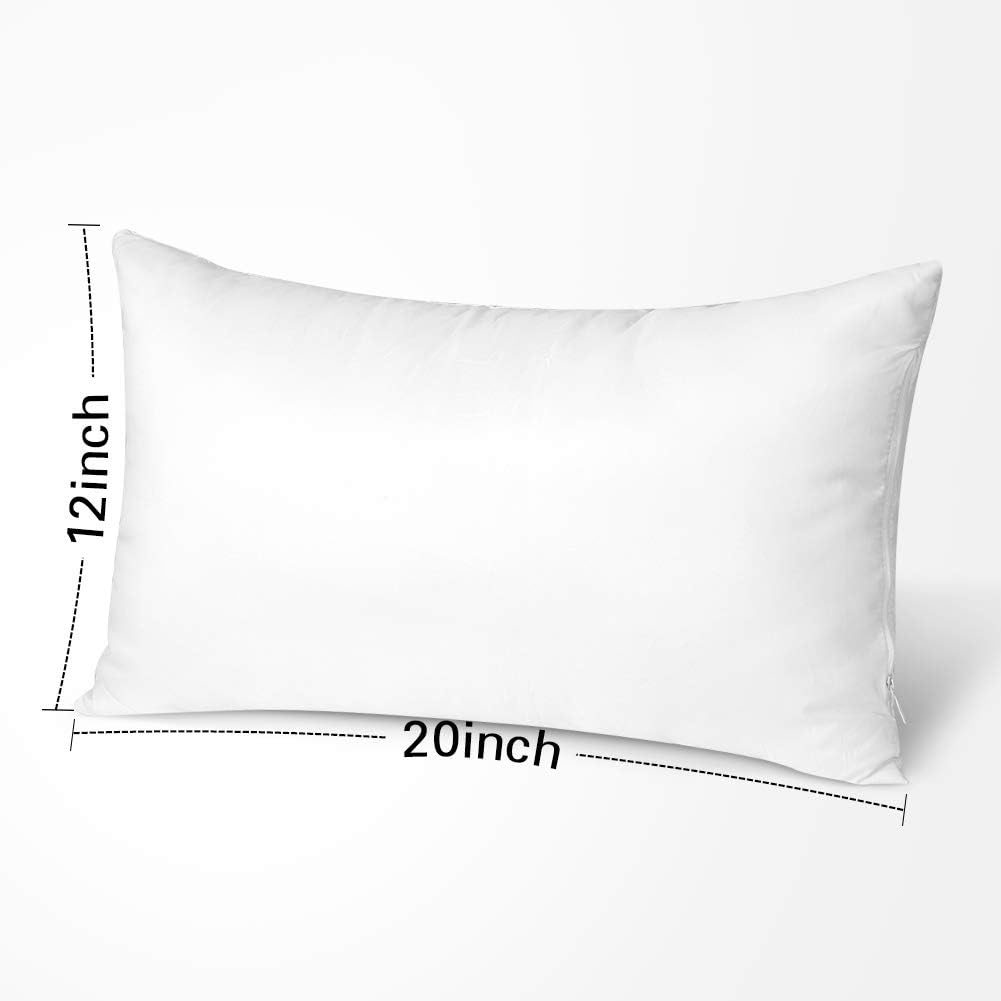OTOSTAR Outdoor Throw Pillow Inserts - Water Resistant Cushion Pads for Patio | 12x20 Inch - White