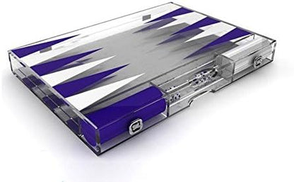 Pursonic Premium 18-Inch Lucite Backgammon Set - Elegant Design for Timeless Enjoyment (Blue)