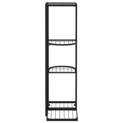 FMPGJLYH 4-Tier Metal Plant Stand, Tall Indoor Outdoor Flower Shelf for Living Room, Garden, Balcony, Modern Rectangular Display Rack, Black