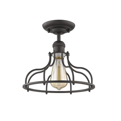 Chloe Lighting Jaxon 1 Light Semi-Flush Ceiling Fixture 10in Wide Rubbed Bronze Model CH2D004RB10-SF1