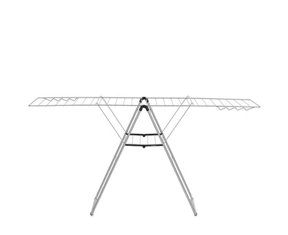 Brabantia HangOn Clothes Drying Rack | 82ft (25m) | Metallic Gray | Large Indoor Clothes Airer Laundry Stand with 2 Fold-Out Wings & Hanger Hooks, Folds Flat | Fits 2 Full Loads