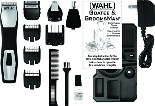Wahl Lifeproof Rechargeable Trimmer No.09953-1601 for Beards/Mustache/Goatee with Self Sharpening Blades, 1.05 Pound
