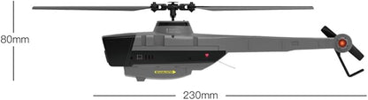 C128 RC Military Aircraft 2.4G 4CH Remote Control Helicopter with Camera for Adults Single-Rotor Aileronless Indoor Outdoor-RTF (2 Batteries)