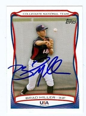 Sports Memorabilia Autograph Warehouse 244919 Brad Miller Autographed Baseball Card - Tampa Bay Rays Star 2010 Topps USA - No. 35 Rookie