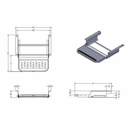 Stromberg Carlson Manual RV Step SMFP-1220 – Foldable Camper Stairs for Trailer, Portable Single Pull Out Platform for RV, Rust Resistant Construction, Exterior Camper Step, 20" Wide Non-Skid Design