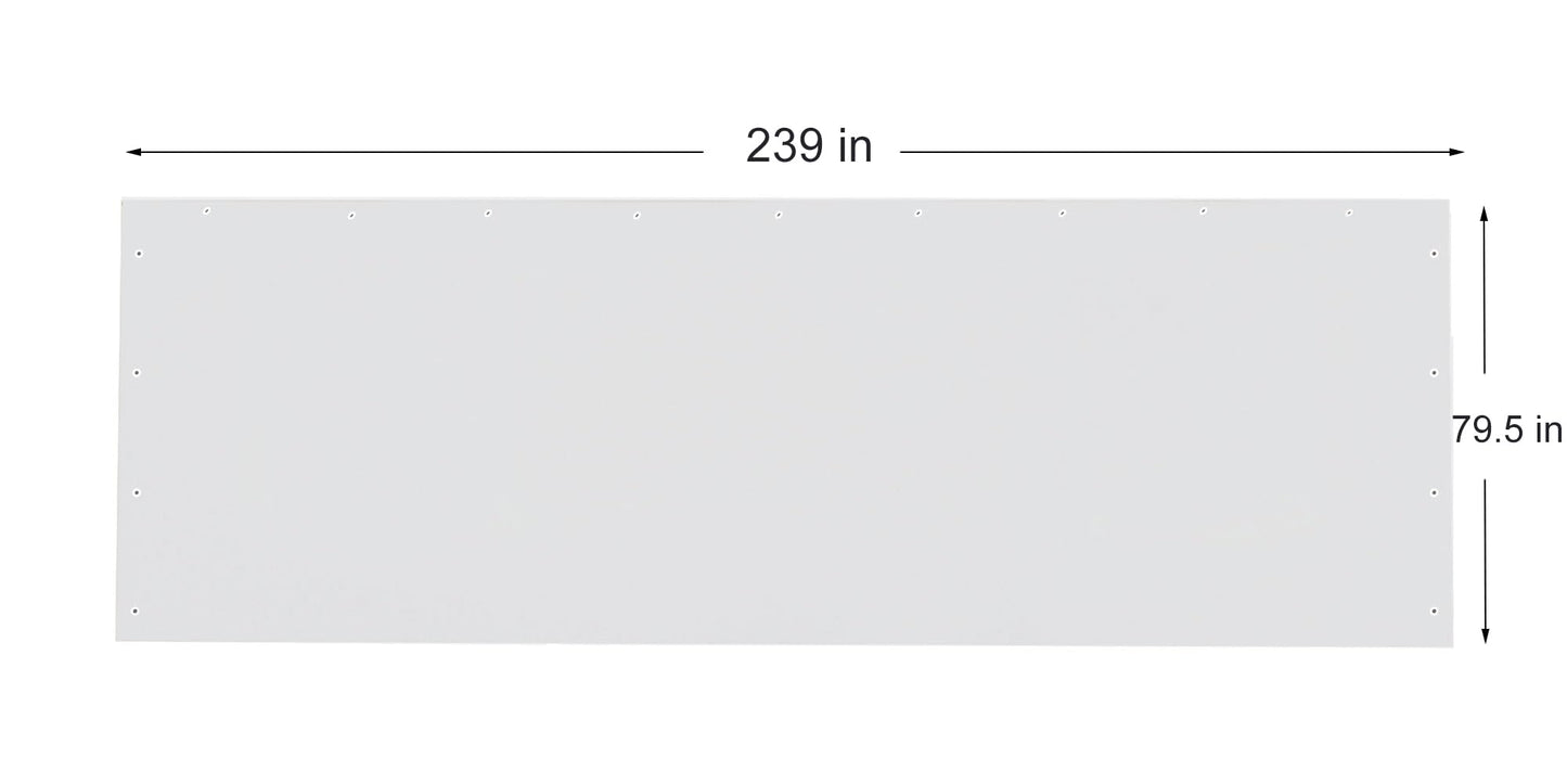 Rutile 10x20 Carport Replacement Sidewall, 180G PE Waterproof & UV Protected Sidewall Cover (White, Sidewall kit Panel Set of 4 w/o Mesh Windows)