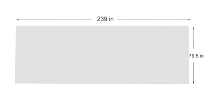 Rutile 10x20 Carport Replacement Sidewall, 180G PE Waterproof & UV Protected Sidewall Cover (White, Sidewall kit Panel Set of 4 w/o Mesh Windows)