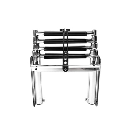 MARINE CITY 4-Step Telescoping Swim Ladder with Rubber Strap, 304 Stainless Steel, Sturdy, Strong & Smooth Fine Polished - Ideal for Boats, RVs, Ships, Yachts, Swimming Pools (Pack of 1)