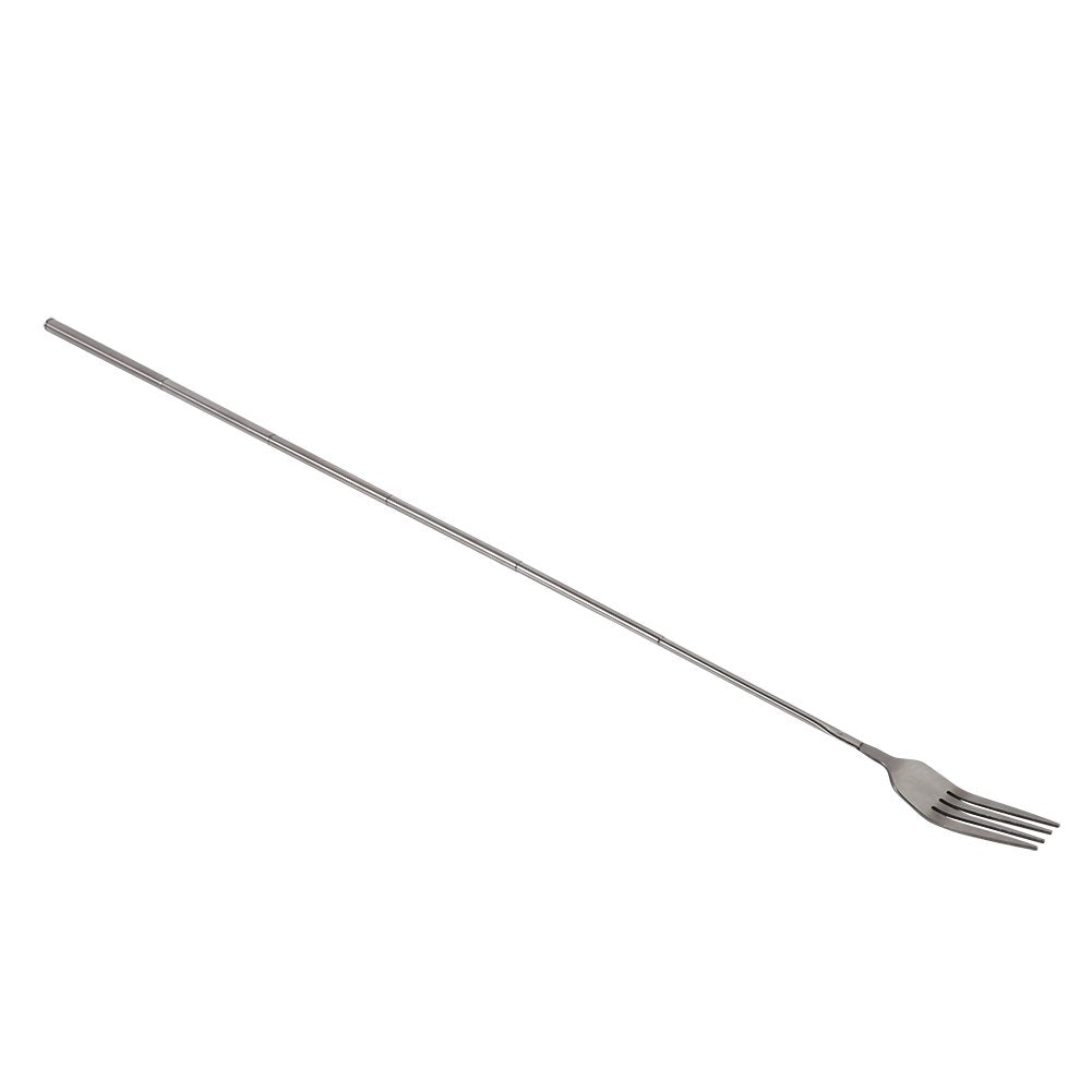 Telescopic Fork, 3PCS Stainless Steel Extendable Long Handle BBQ Dinner Fruit Dessert Fork, Sturdy and Durable 8.7-25.4inch