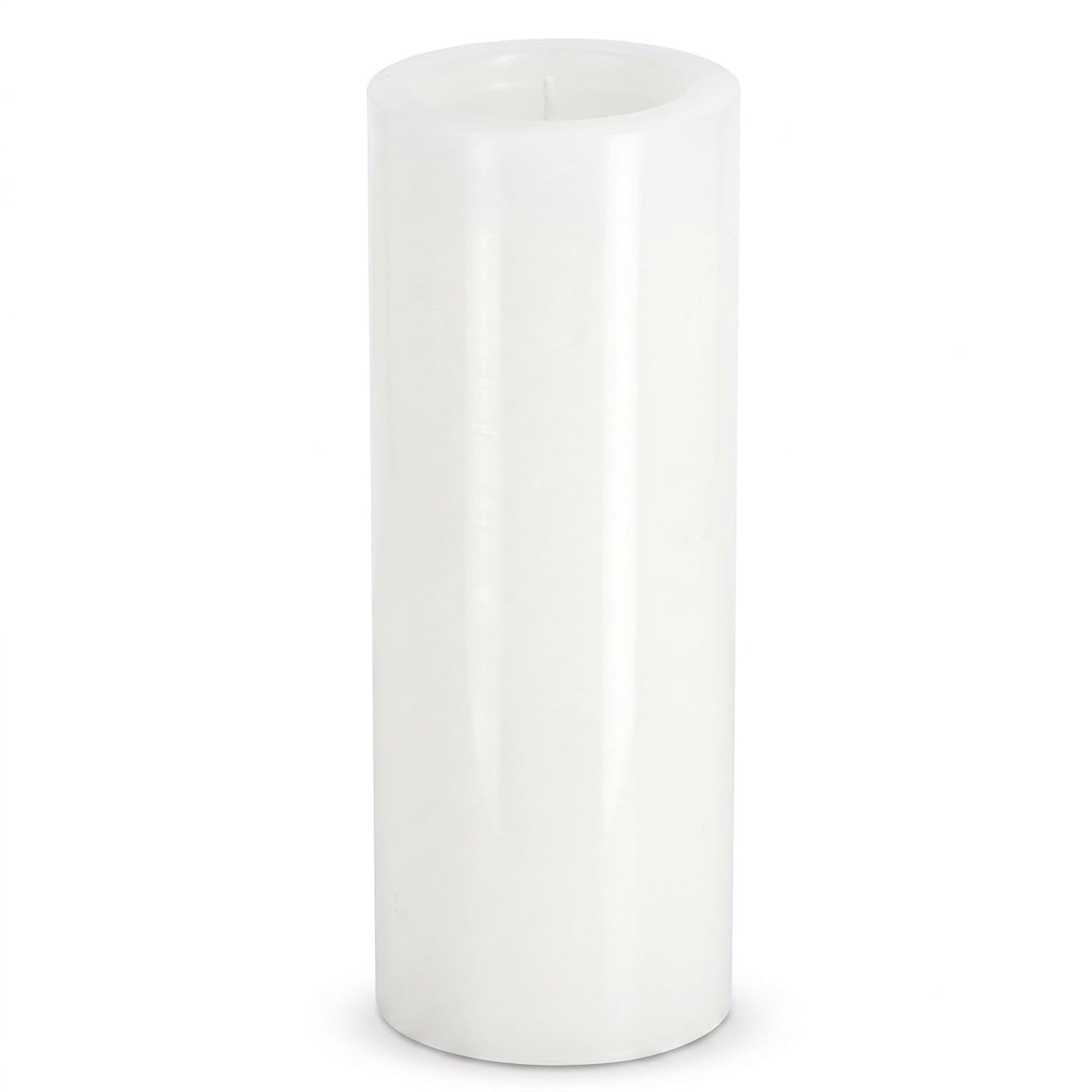 Bougies La Française Unscented Pillar Candle, White, Made in Tunisia, Ready-to-Light Cotton Wick Included, Vegetable Wax Decorative Candle, 3.15" Diameter × 7.87" Tall, Approx. 125-Hour Burn Time