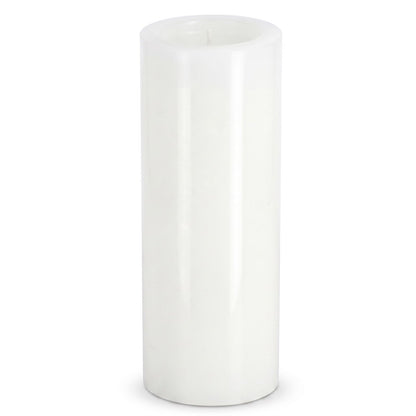 Bougies La Française Unscented Pillar Candle, White, Made in Tunisia, Ready-to-Light Cotton Wick Included, Vegetable Wax Decorative Candle, 3.15" Diameter × 7.87" Tall, Approx. 125-Hour Burn Time