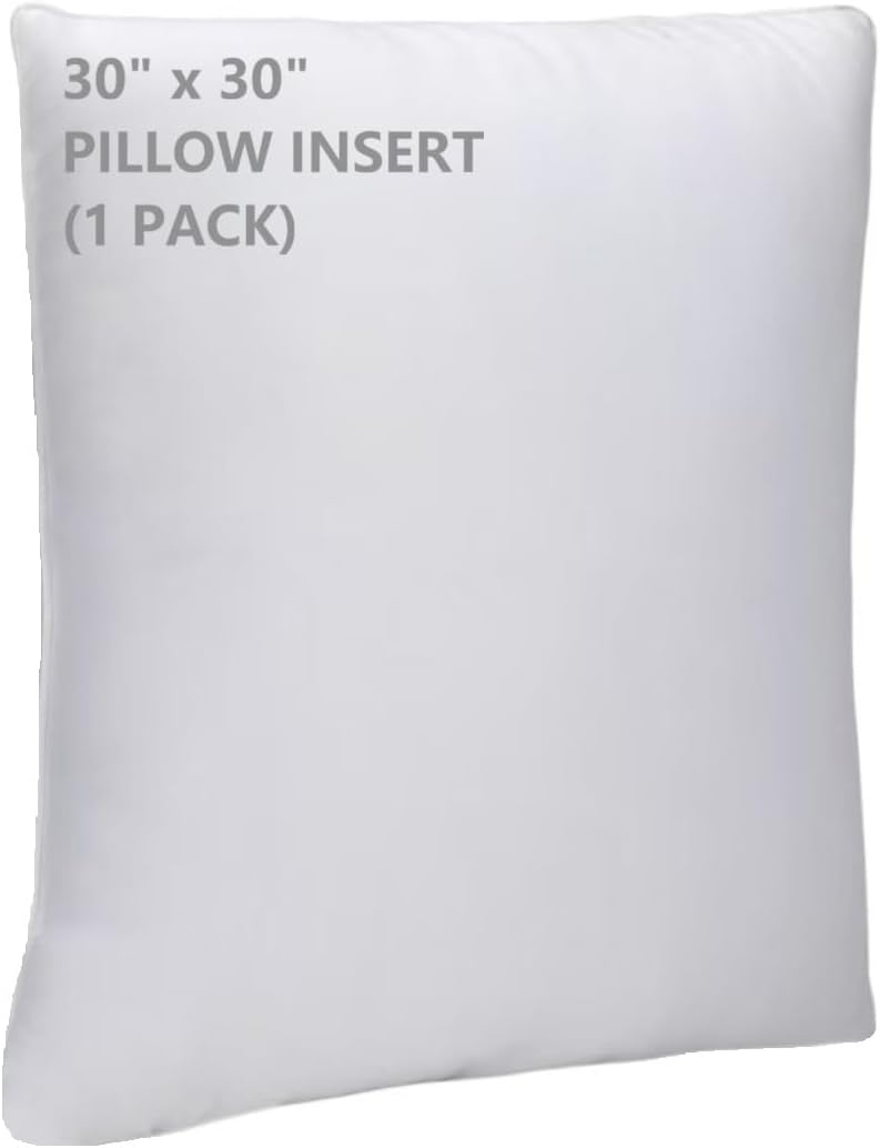WINGLAM Throw Pillow Inserts - Hypoallergenic Ultra Soft Decorative Stuffers | 30x30 Inches, White