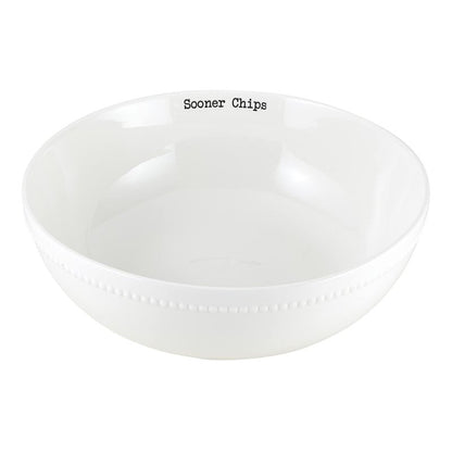 47th & Main Football Themed Ceramic Serveware, Chip Bowl, Sooners