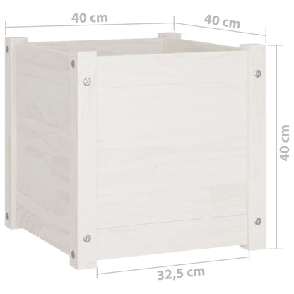 Xolmizyn Set of 2 Large Square Wooden Planters, Solid Pinewood Garden Flower Pot for Indoor and Outdoor Patio, Deck, and Balcony Decoration, 15.7 inch