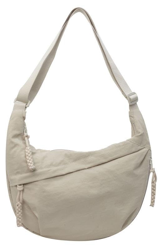 Nylon Crescent Crossbody Bag for Women Shoulder Tote Handbag Casual Sling Bag Dumpling Purse Bag for Outdoor Travel
