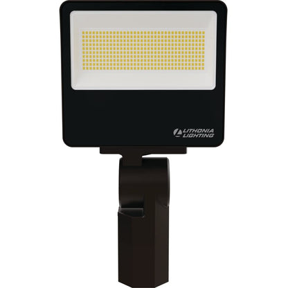 Lithonia Lighting All-in-One LED Flood Light, Waterproof LED Outdoor Light Fixture with Adjustable Brightness and Color Temperature, Yoke or Slipfitter Mount Dusk to Dawn Outdoor Lighting, UVOLT