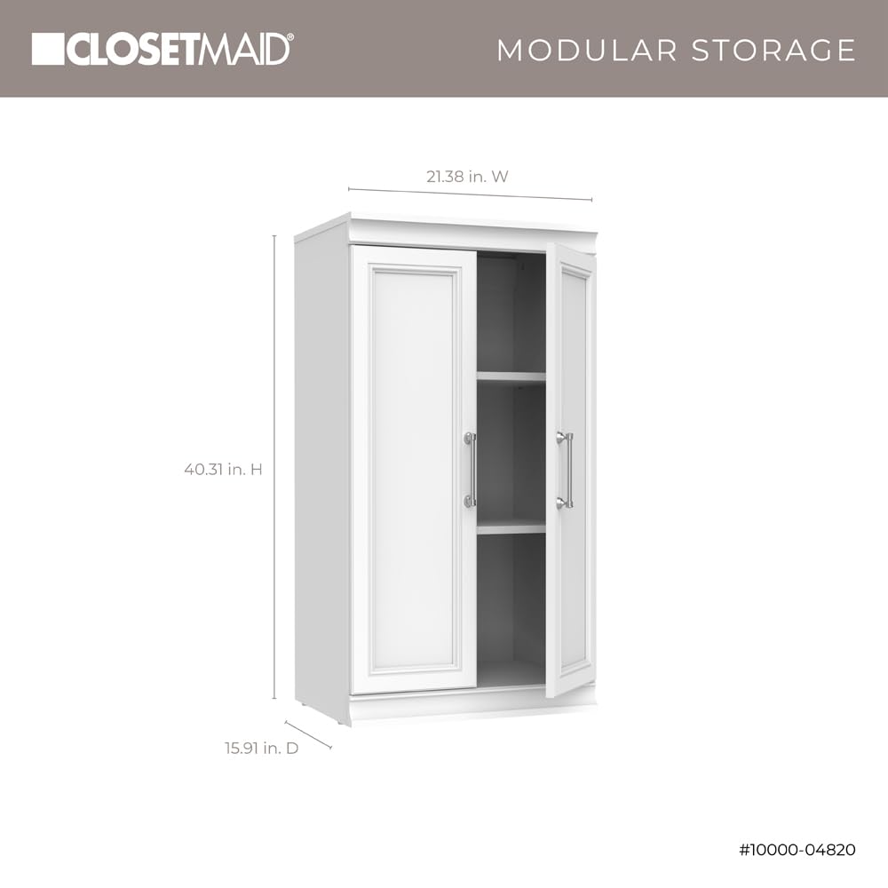 ClosetMaid Modular Storage 21.38-inch W 3-Shelf Storage Cabinet with Doors, White