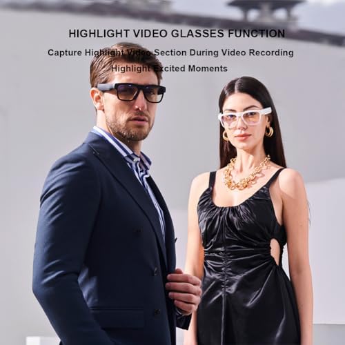 OhO Smart Glasses with Full HD Camera & Open Ear Bluetooth Speaker Headphone,Built in Memory,for Men Women