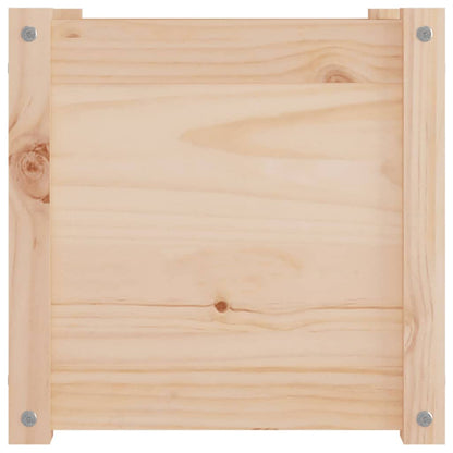 Xolmizyn Set of 2 Square Wooden Planters, 15.7-inch Solid Pine Wood Plant Boxes for Outdoor Garden, Patio, and Indoor Living Room Decor