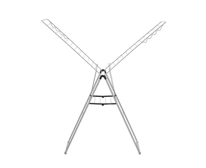 Brabantia HangOn Clothes Drying Rack | 82ft (25m) | Metallic Gray | Large Indoor Clothes Airer Laundry Stand with 2 Fold-Out Wings & Hanger Hooks, Folds Flat | Fits 2 Full Loads