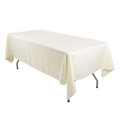 Leading Linens 2 pcs 60 x 126 Inch Rectangle Ivory Polyester Tablecloth