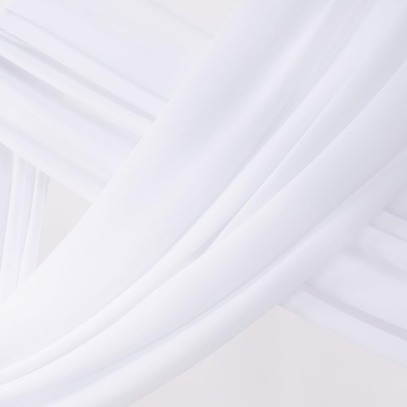 Socomi Wedding Arch Draping Fabric 1 Panel 29" x 19Ft White Sheer Chiffon Curtain Drapes 6 Yards for Wedding Ceremony Birthday Party Decoration