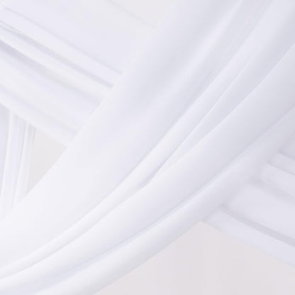 Socomi Wedding Arch Draping Fabric 1 Panel 29" x 19Ft White Sheer Chiffon Curtain Drapes 6 Yards for Wedding Ceremony Birthday Party Decoration