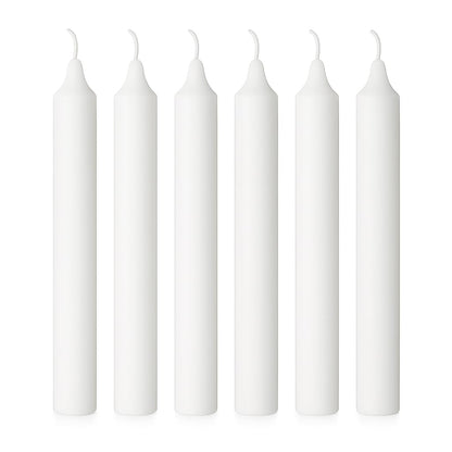 HEALING ATLAS 6 Inch Taper Candles, 6-Pack – White Dripless Unscented Dinner Candles for Weddings, Holidays, Parties & Home Décor White 6 Pack
