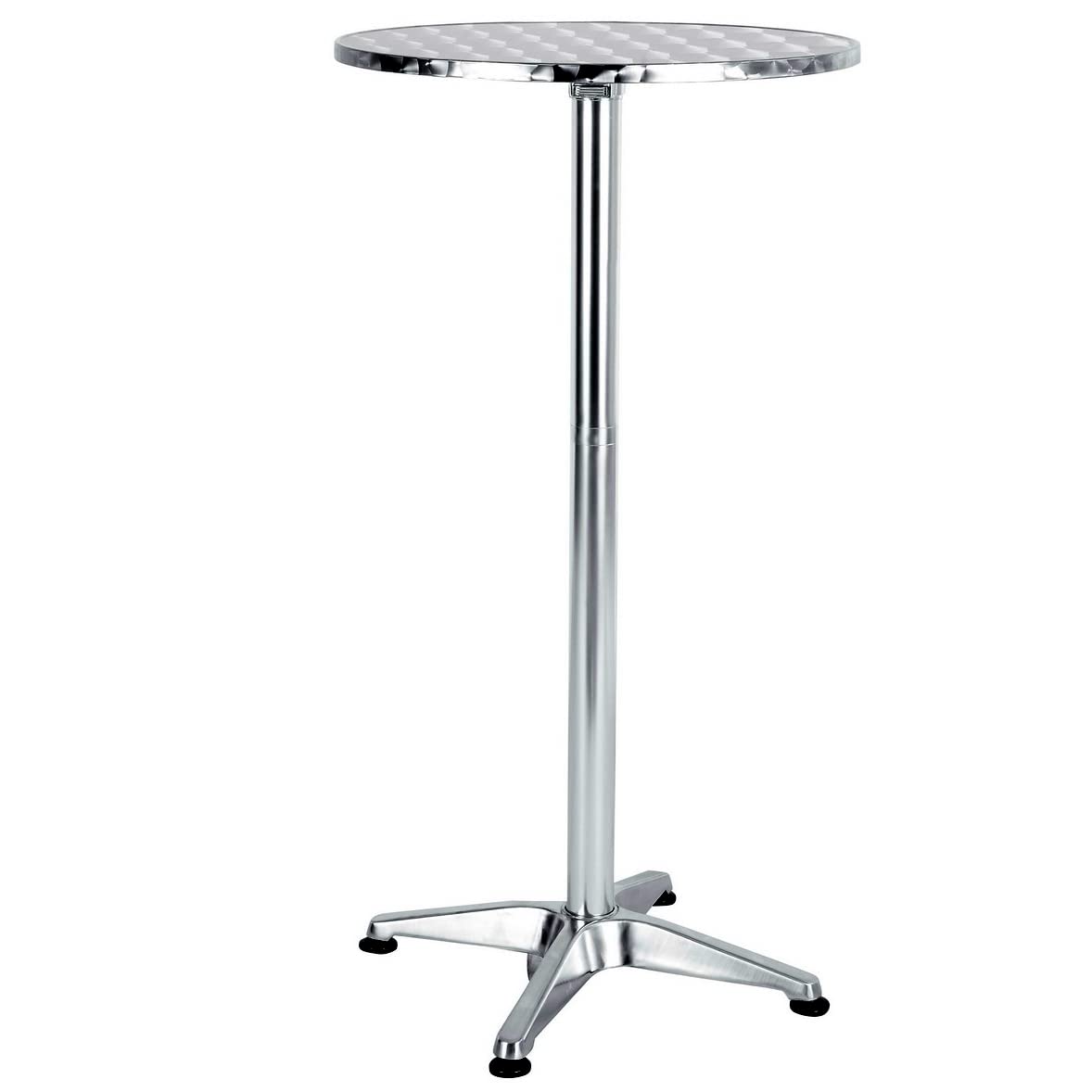 BTEXPERT Set of 10 Commercial 45-Inch Bar Height Round Patio Tables – 23.75" Diameter Aluminum Flip Top Tables with 25.75" Base – Indoor Outdoor Stainless Steel Silver Restaurant Furniture
