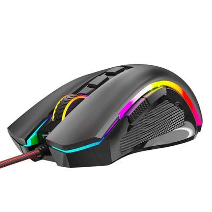 Redragon M602 Griffin RGB Gaming Mouse, RGB Spectrum Backlit Ergonomic Mouse with 7 Programmable Backlight Modes up to 8000 DPI for Windows PC Gamers (Black, Wireless)