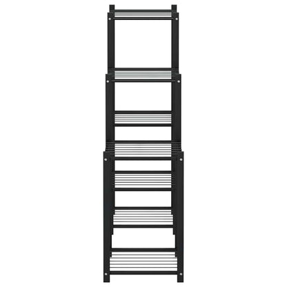 MBDRKVGF 5-Tier Metal Flower Stand, Indoor Outdoor Plant Shelf for Corner, Black Iron Display Rack for Living Room Balcony, Modern Vertical Tiered Plant Holder