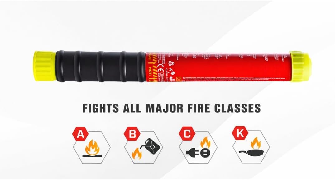 Element E100 | Compact Fire Safety Stick – Extended Discharge | Portable, Lightweight, Easy-to-Use | Model E100 | 1 Pack