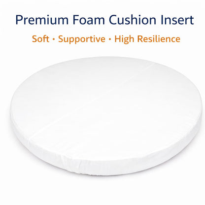 YFIWDBRO Outdoor Round Daybed Cushion, 66'' Patio Sunbed Replacement Pad for Rattan Furniture, 4'' Thick Circle Lounger Mattress for Garden, Poolside and Balcony (66'' x 4'') Navy Blue