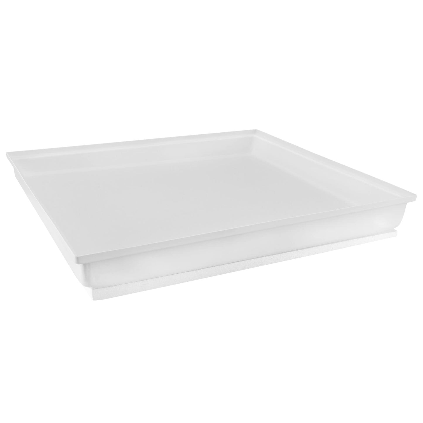 RecPro RV White Shower Pan | Camper Shower Pan (Corner Drain, 27" x 24")