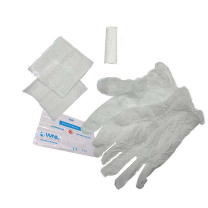 WNL Products 1402SF 100 Pack First Aid & CPR Training Kits for Students, Includes CPR Training Face Shield, Guaze Pads, Latex-Free Gloves & Bandages, 100 Pack