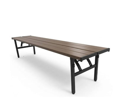 GL GLOBAL LIFE Collapsible Portable Picnic Table Benches, Folding Benches Seat for Outside Seating, Soccer, Sports Team Bench, Beach, Sideline, Camping, Foldable Bench Iron Tubes, Brown-71.06"
