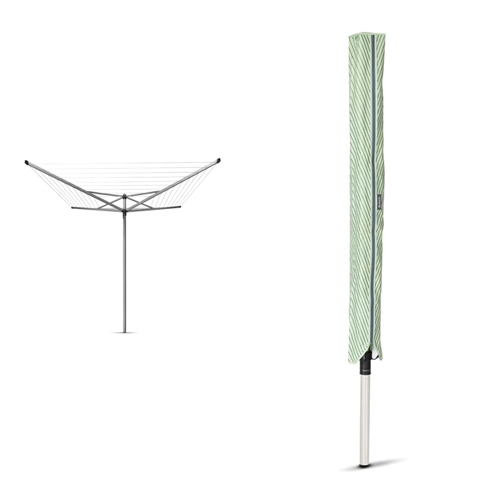 Brabantia Topspinner Outdoor 4 Arm Spinning Clothesline Rotating & Clothes Drying Rack Cover - Weather Resistant Material - Zip Closure - Outdoor - Drying Rack Protection