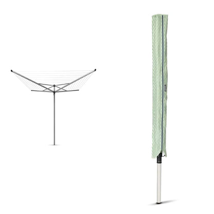 Brabantia Topspinner Outdoor 4 Arm Spinning Clothesline Rotating & Clothes Drying Rack Cover - Weather Resistant Material - Zip Closure - Outdoor - Drying Rack Protection