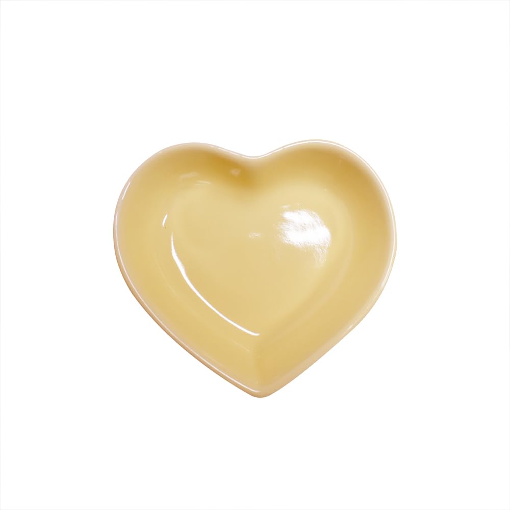 Xmomx 6 pcs Yellow Heart Shaped Porcelain Soy Sauce Dish Ceramic Dip Dipping Bowls for Dinner Baking BBQ and Cooking