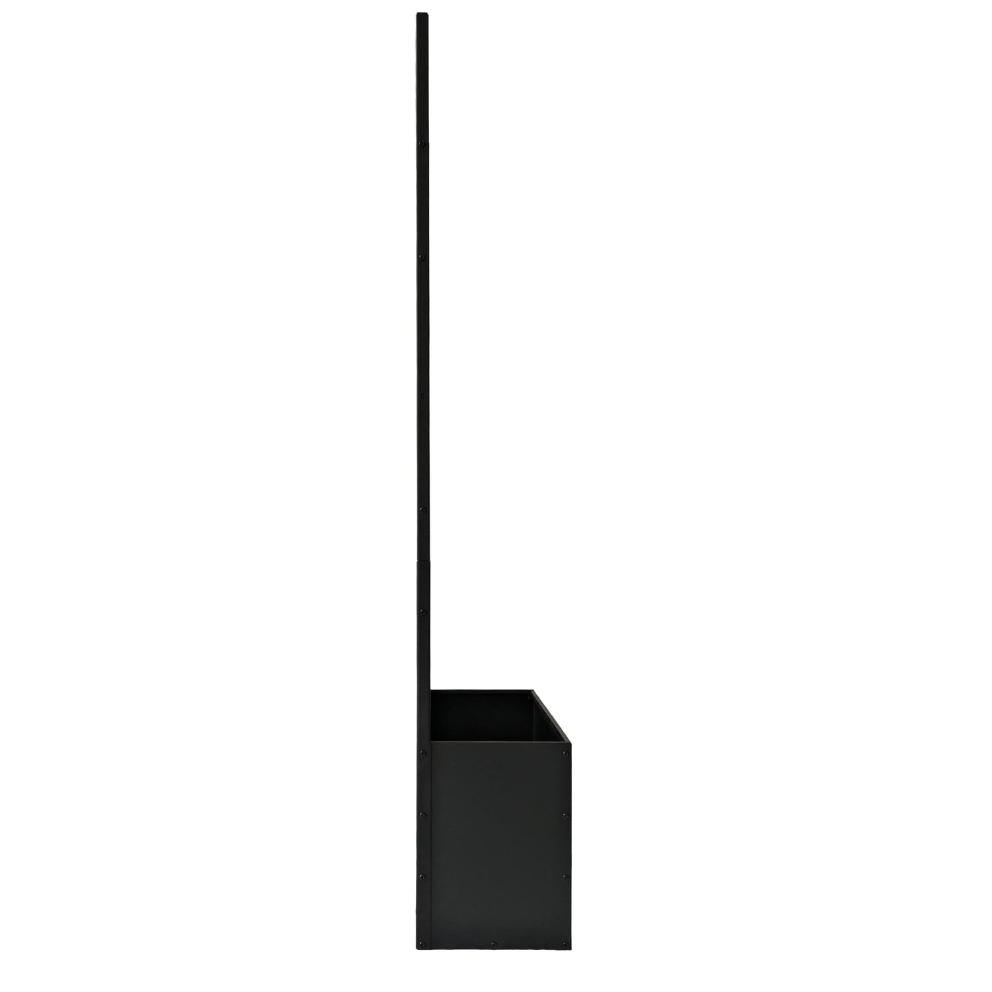Oakland Living 6 ft. X 4 ft. Black Freestanding Metal Privacy Screen Room Divider with Flower Box
