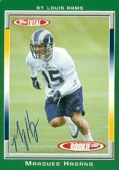 Sports Memorabilia Marques Hagans Autographed Football Card (St. Louis Rams) 2006 Topps Total No.511 Card is Creased