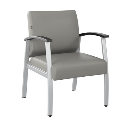 Bush Business Furniture Arrive Waiting Room Guest Chair with Arms in Light Gray Vinyl, Reception Area Seating for Office and Lobby