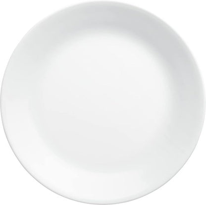 Corelle Vitrelle Dinner Plates Set - 4-Piece 10.25" Chip & Crack Resistant Glass | Winter Frost White