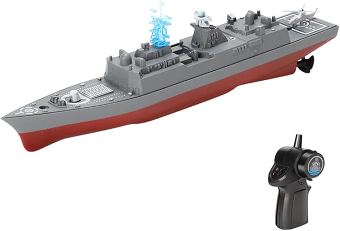 Remote Control Warship RC Military Battleship 2.4GHz Remote Control Boat for Lakes and Rivers RC Armed Type 054A Frigates Model with Low Battery Reminder for Adults