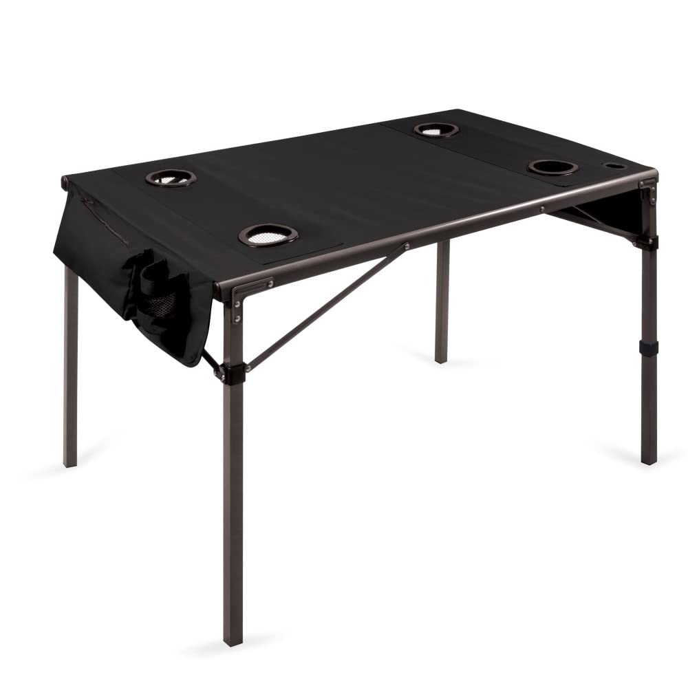 PICNIC TIME NCAA LSU Tigers Soft Top Travel Table, Black, One Size (799-00-179-294-0)