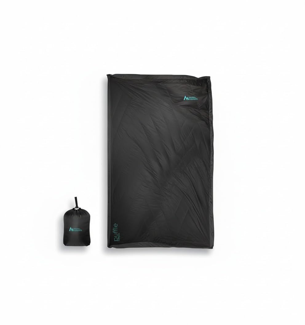 Sierra Madre Puffle 40 Camping Blanket – 5-in-1 Packable Warm Puffy Camping Quilt, Sleeping Bag & Camp Blanket – Lightweight, Water-Resistant Backpacking Quilt for Hiking, Travel & Outdoor Adventures
